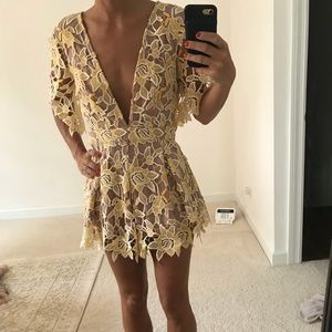 NBD Mika Romper in yellow/nude XS
